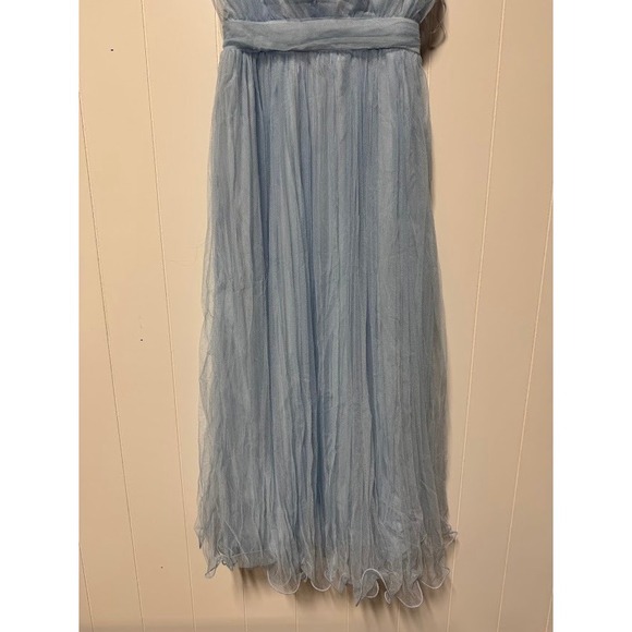 Lulus Baby Blue Tulle Bridesmaid Formal Evening Gown XS - Picture 5 of 12
